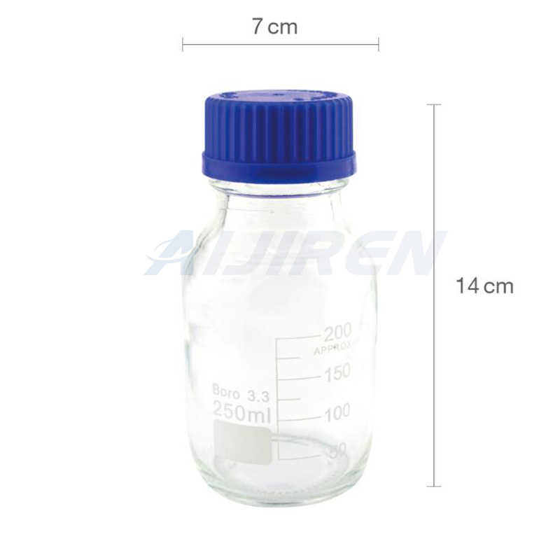 wide narrow clear reagent bottle